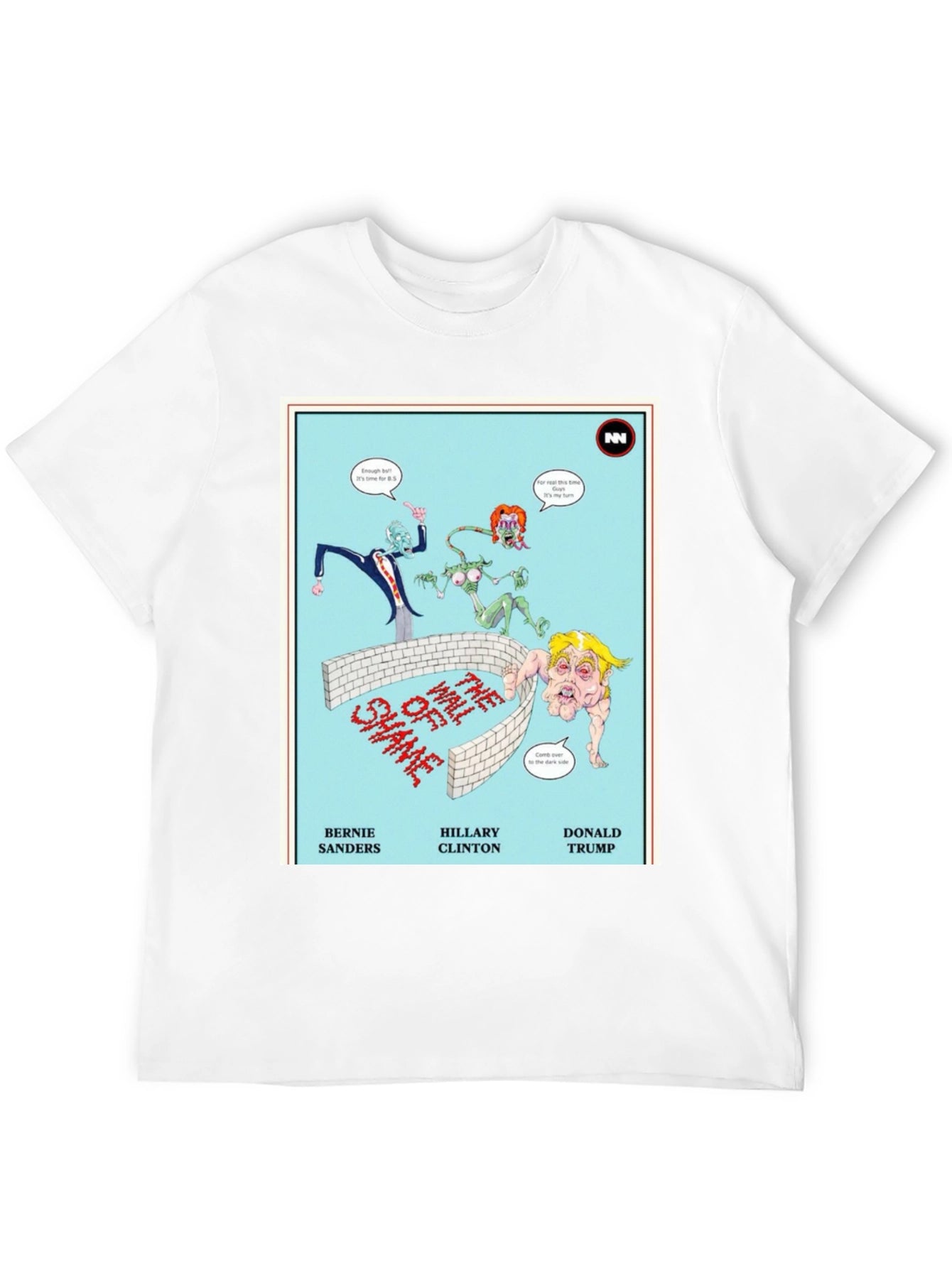 Political Humor T-Shirt: Wall of Shame Cartoon