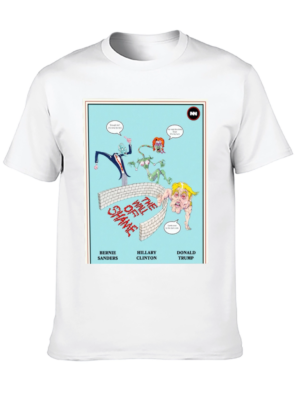 Political Humor T-Shirt: Wall of Shame Cartoon