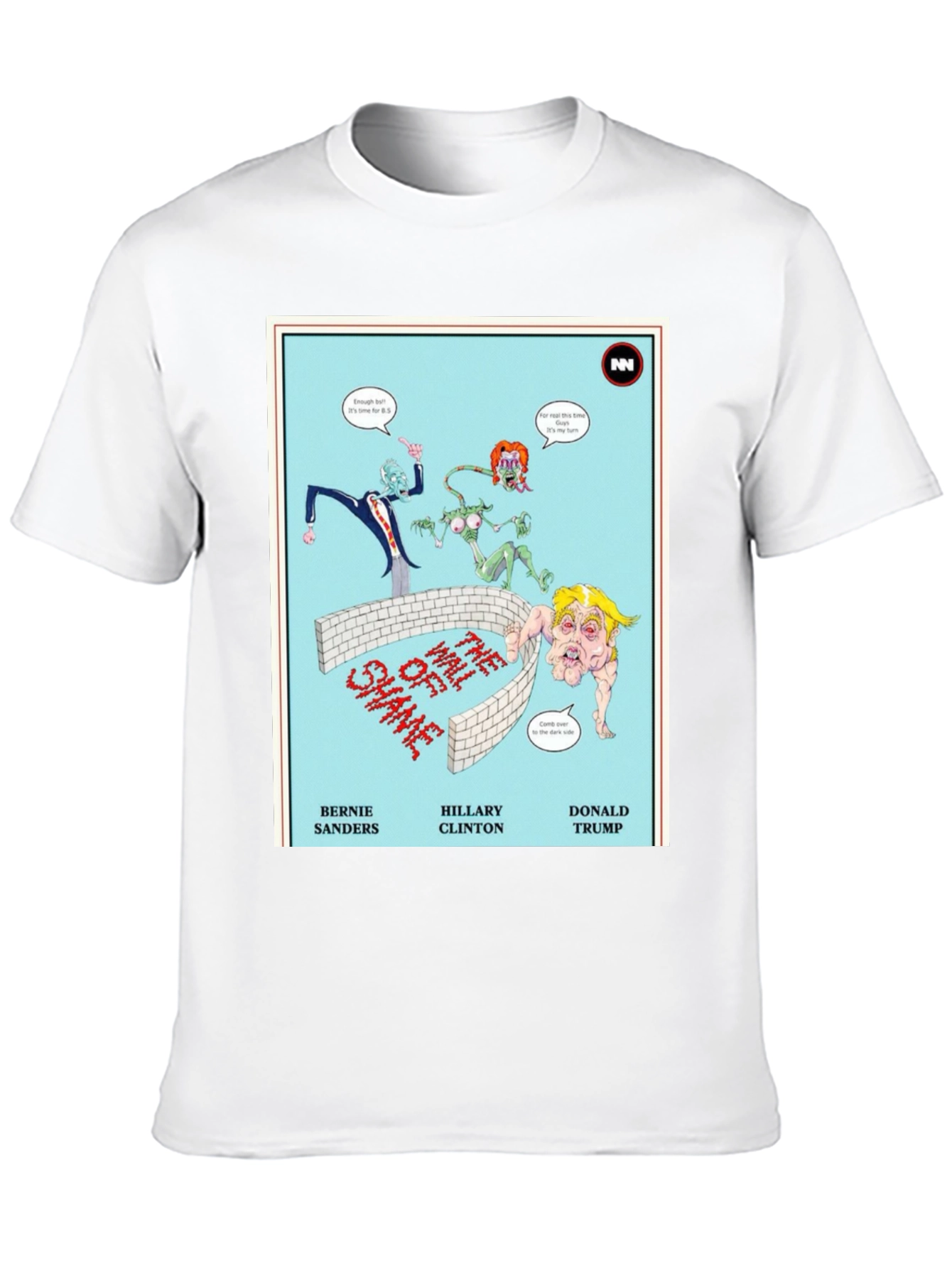 Political Humor T-Shirt: Wall of Shame Cartoon