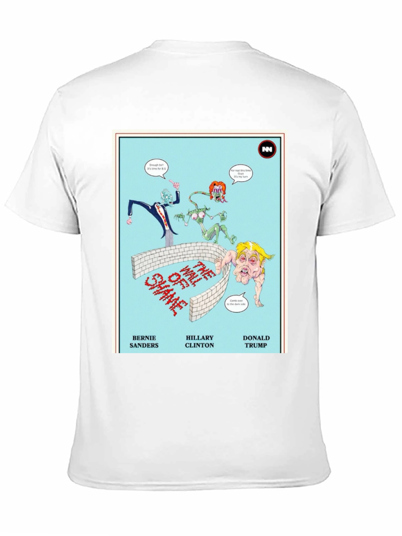 Political Humor T-Shirt: Wall of Shame Cartoon