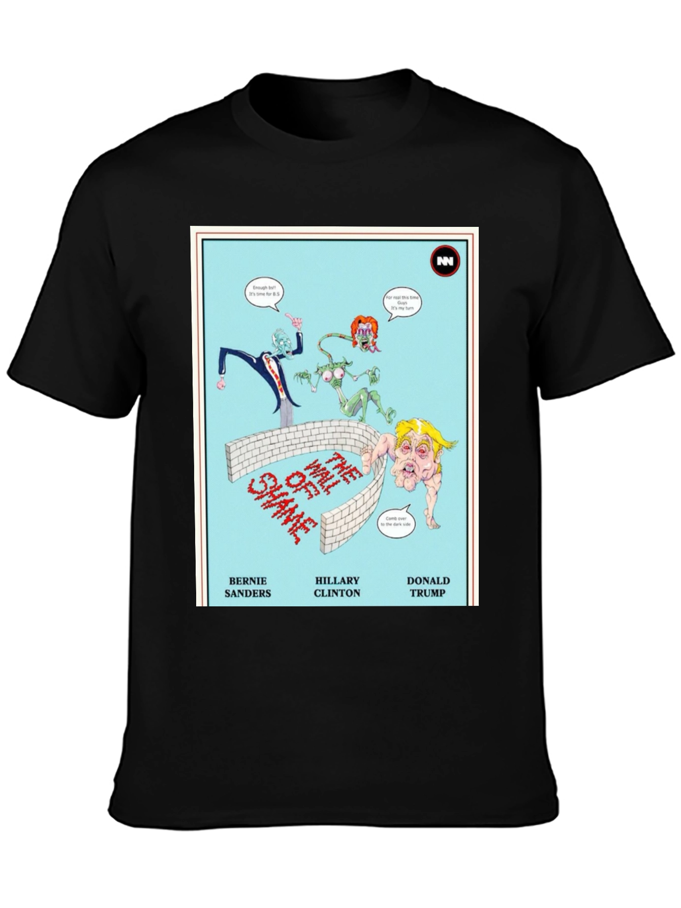 Political Humor T-Shirt: Wall of Shame Cartoon