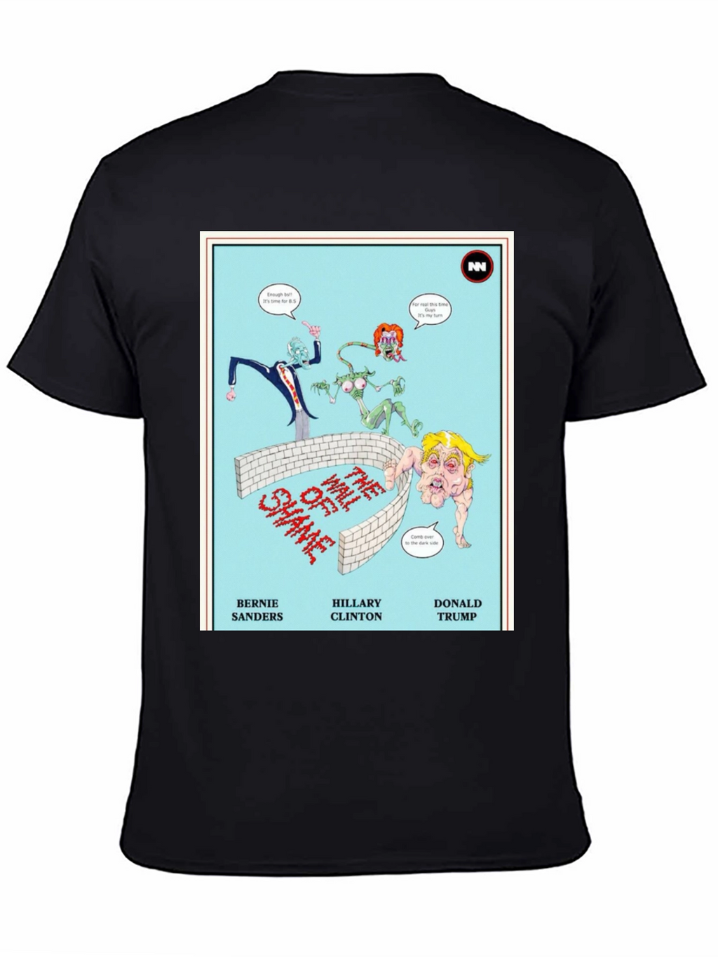 Political Humor T-Shirt: Wall of Shame Cartoon