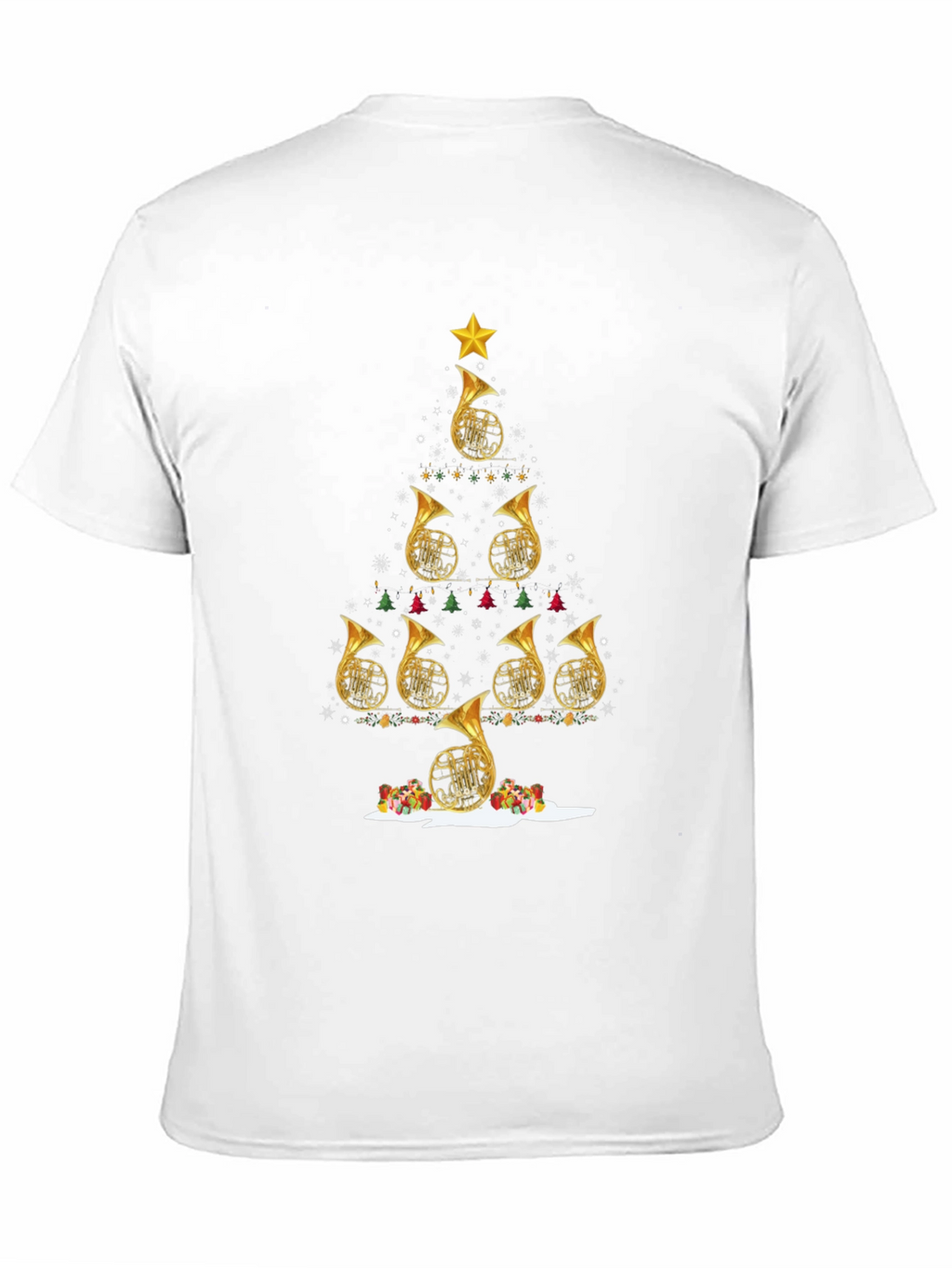 French Horn Christmas Tree T-Shirt