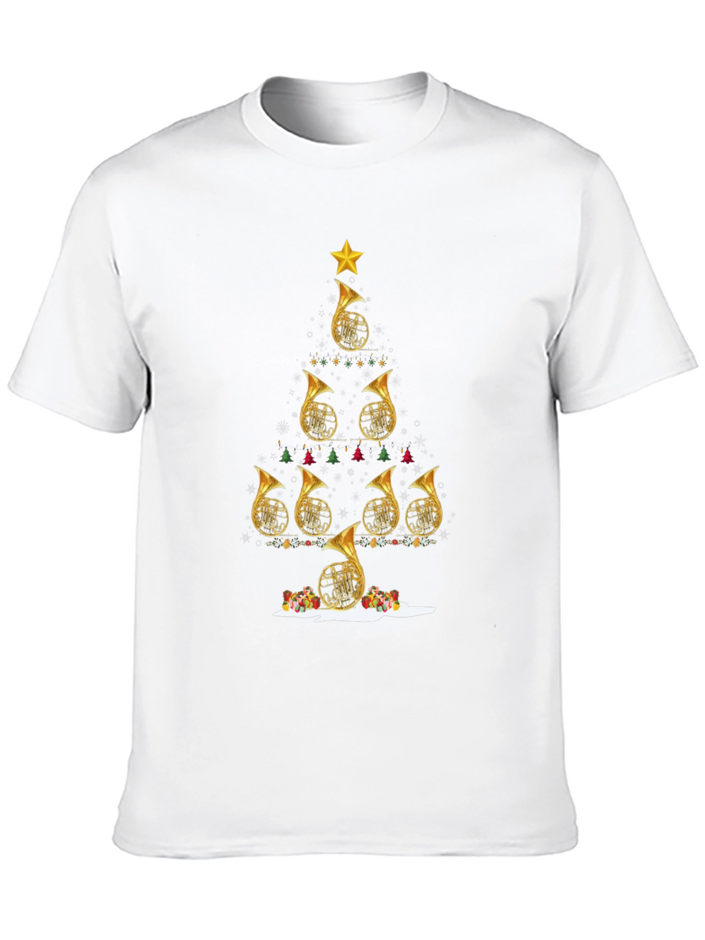 French Horn Christmas Tree T-Shirt