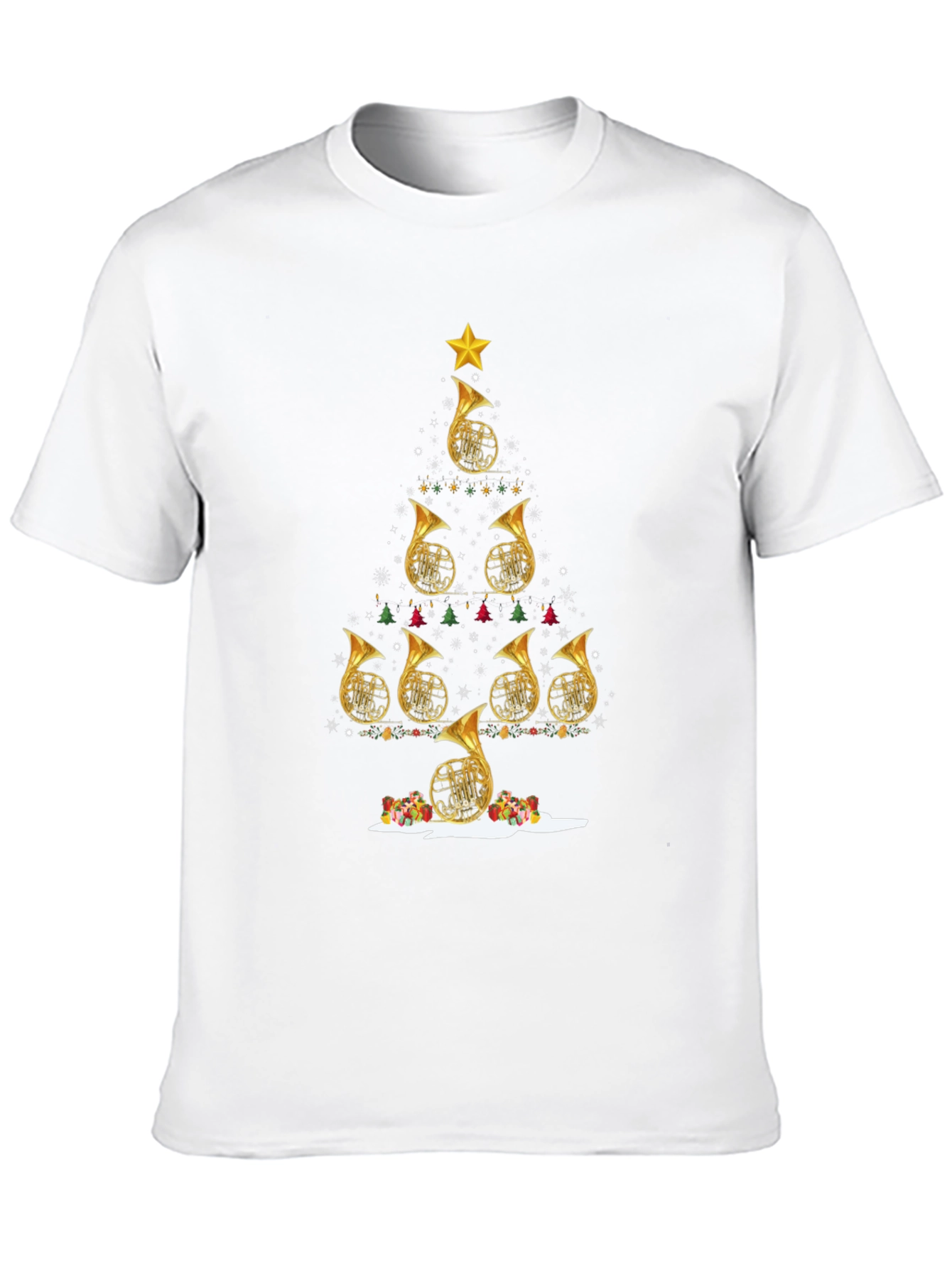 French Horn Christmas Tree T-Shirt