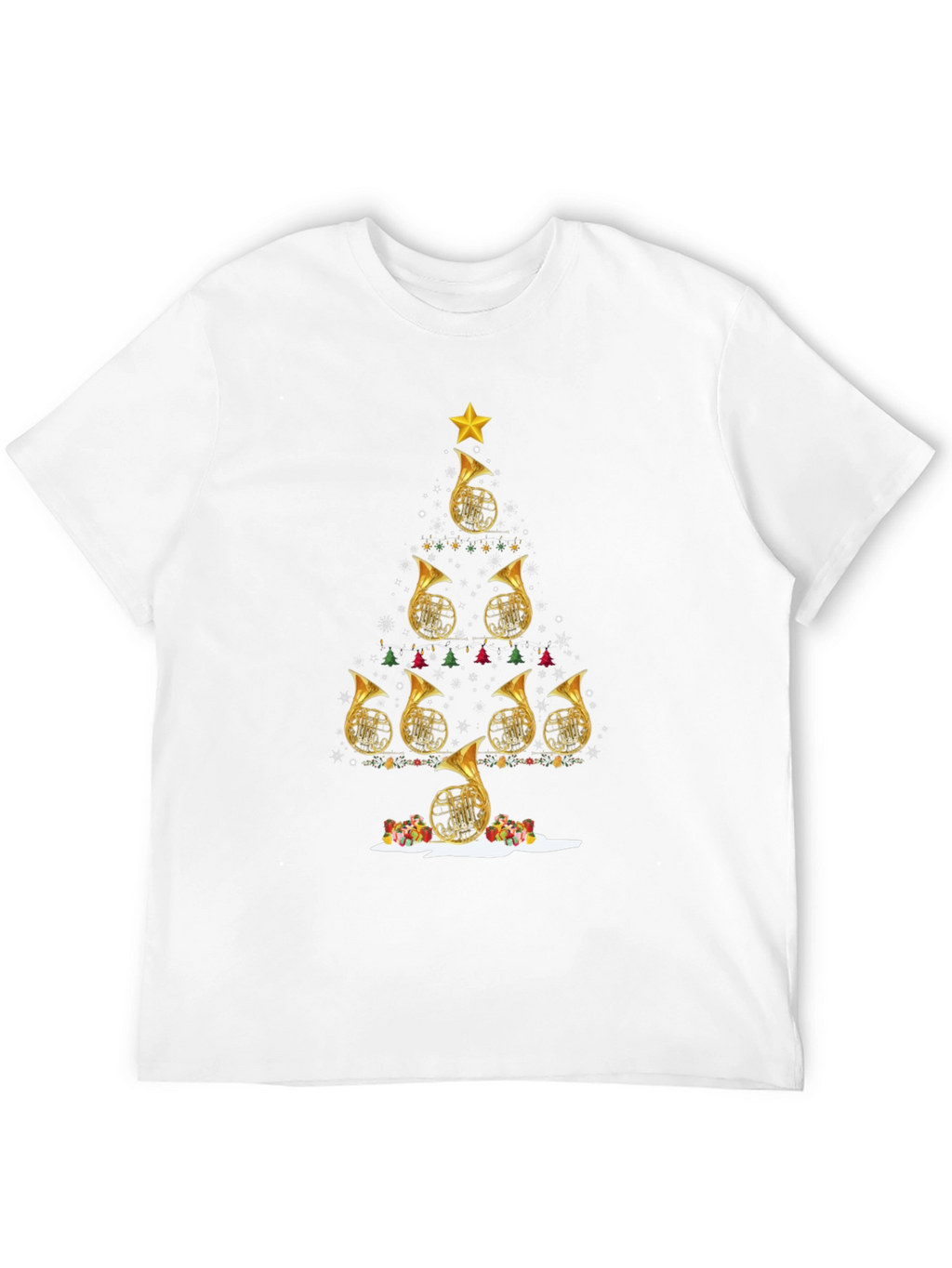 French Horn Christmas Tree T-Shirt