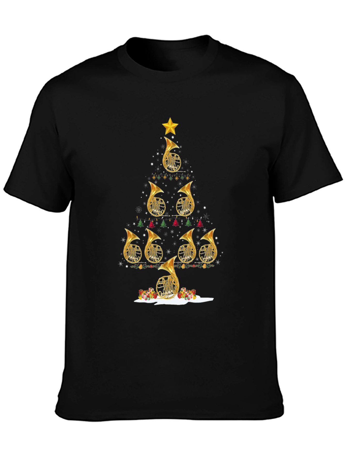 French Horn Christmas Tree T-Shirt