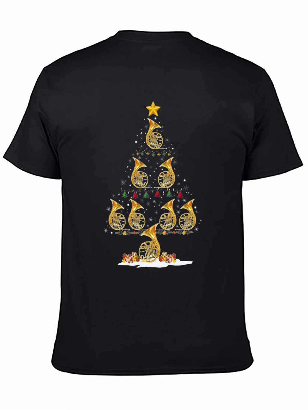 French Horn Christmas Tree T-Shirt