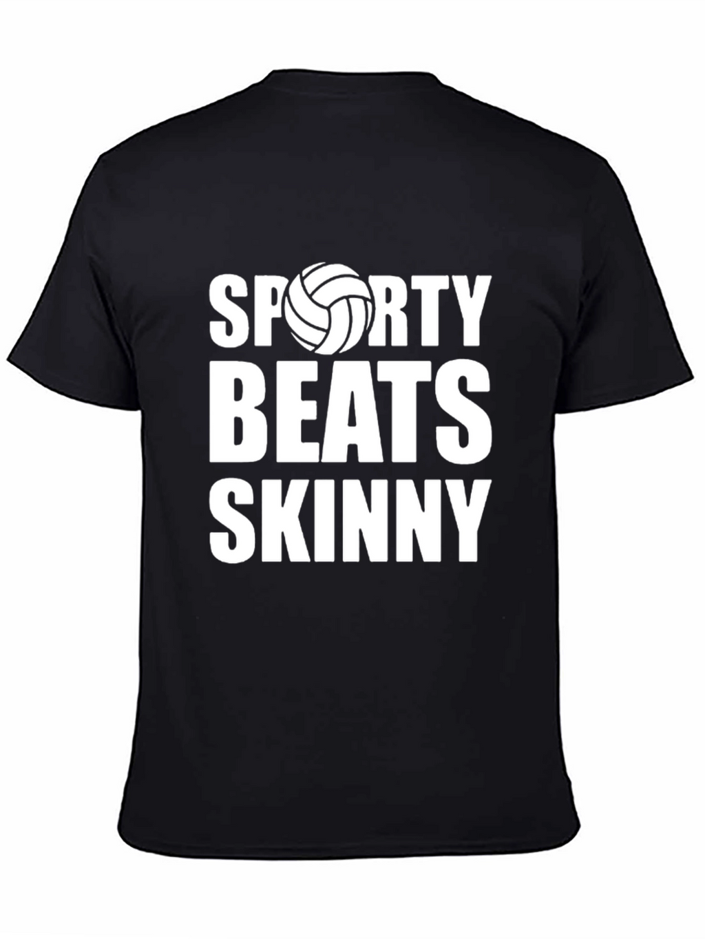 Sporty Beats Skinny Black Graphic T-Shirt