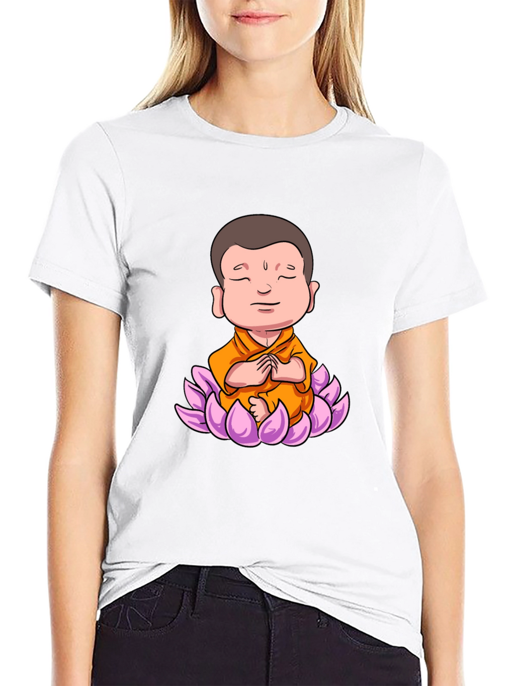 Lotus Buddha Graphic Tee - Peaceful Meditating Design