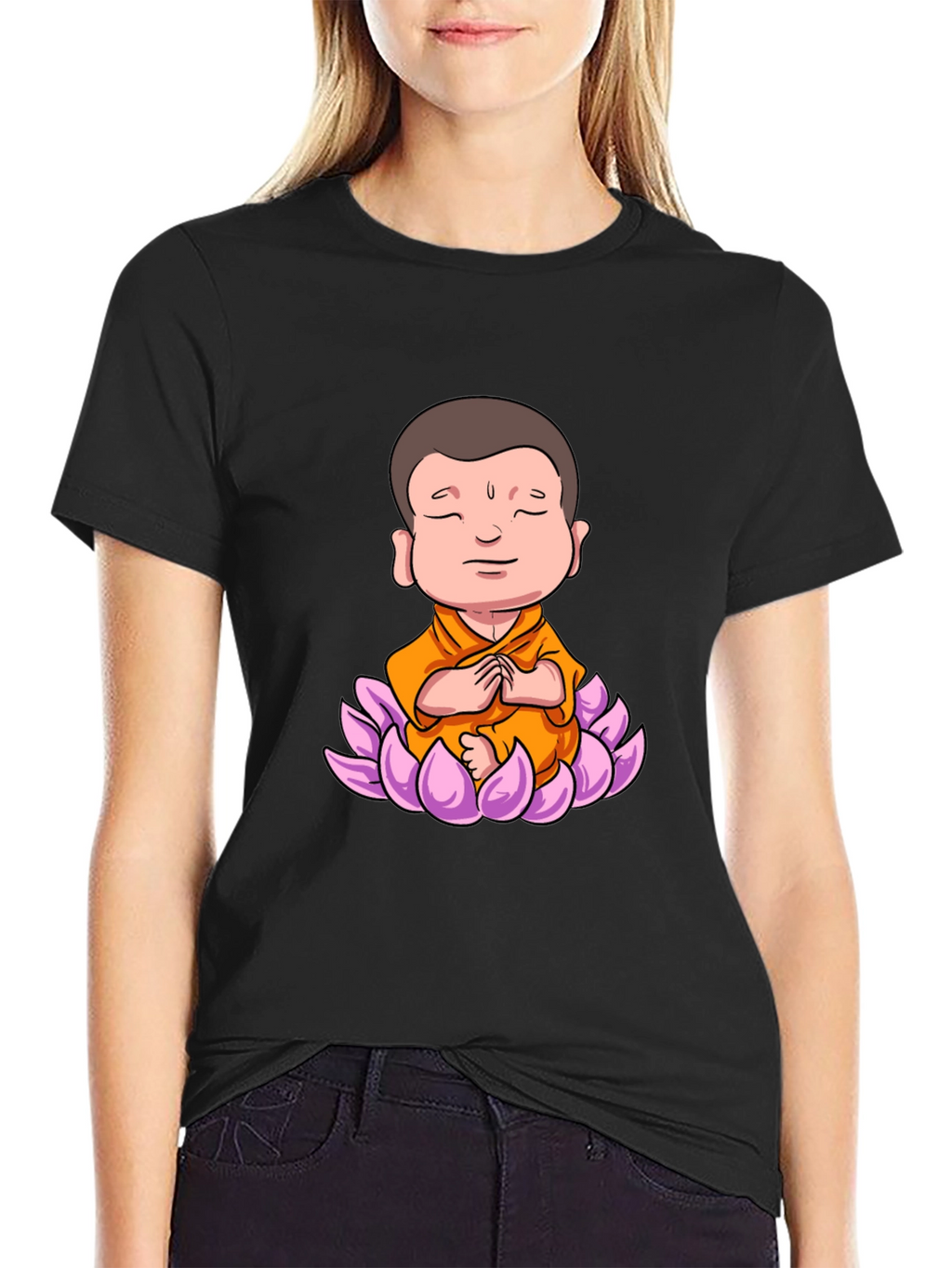 Lotus Buddha Graphic Tee - Peaceful Meditating Design