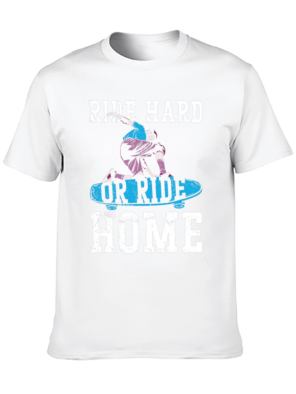 Ride Hard T-Shirt - Skateboarder Design