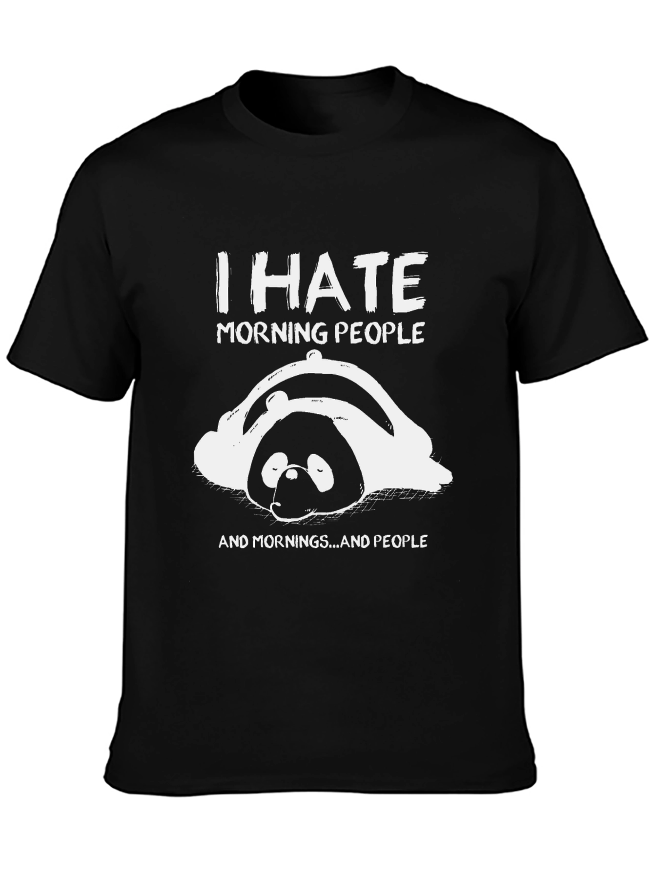 I Hate Morning People Panda Graphic Tee