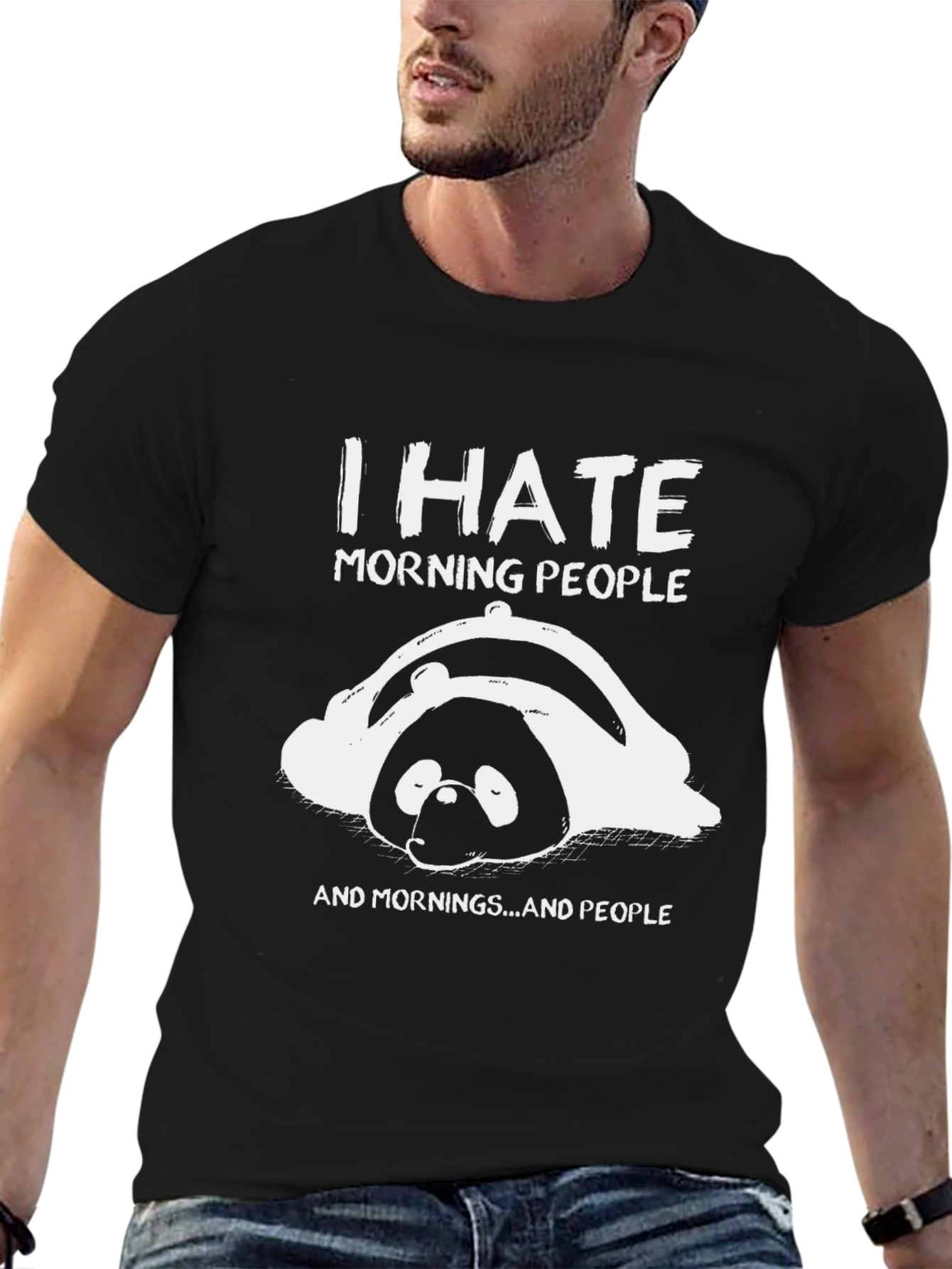 I Hate Morning People Panda Graphic Tee