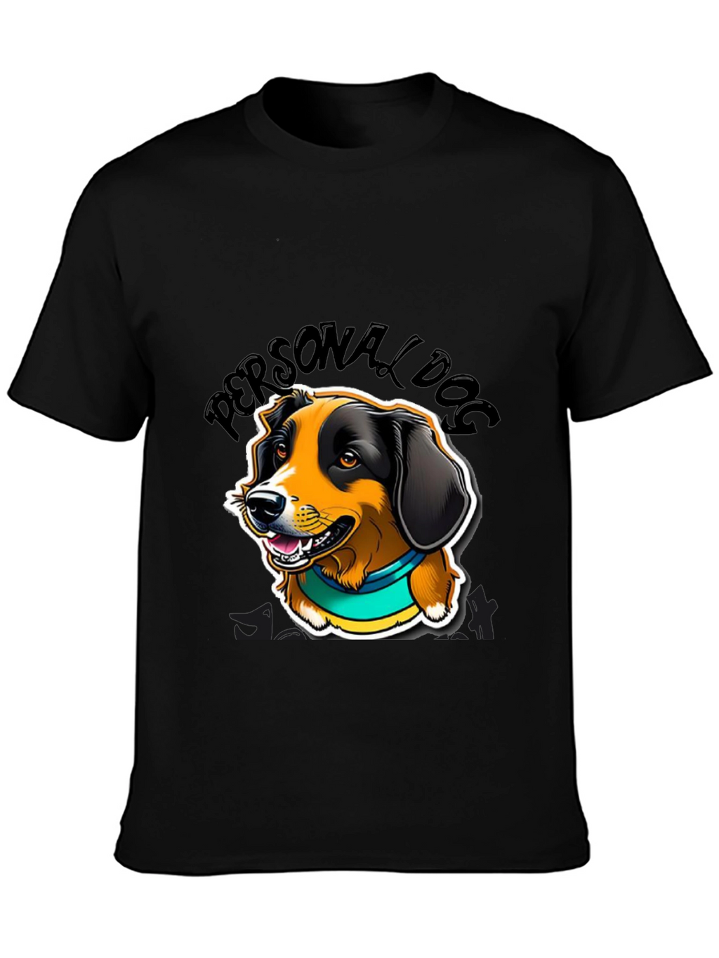 Personal Dog Graphic Tee - Black Cotton Blend