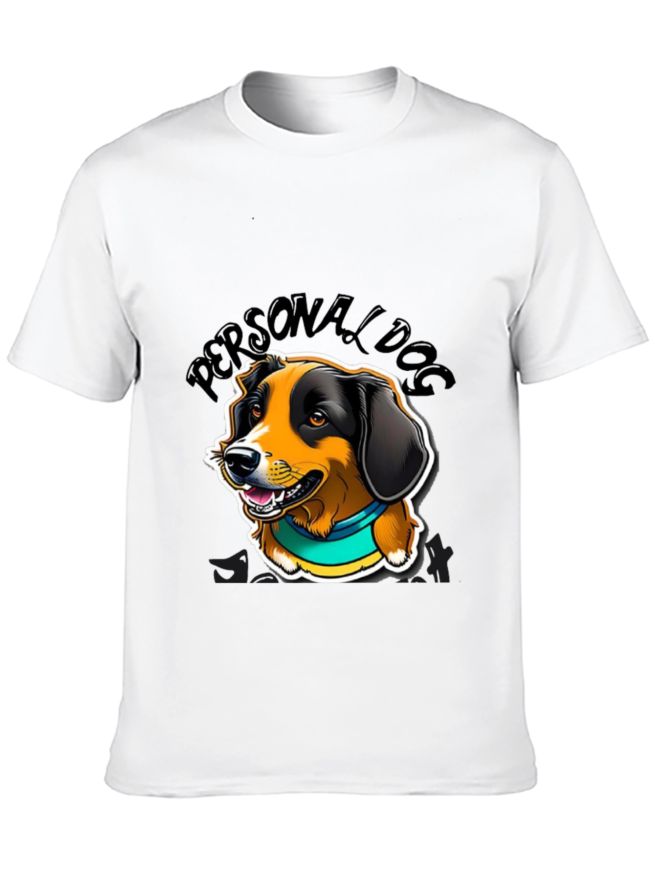 Personal Dog Graphic Tee - Black Cotton Blend
