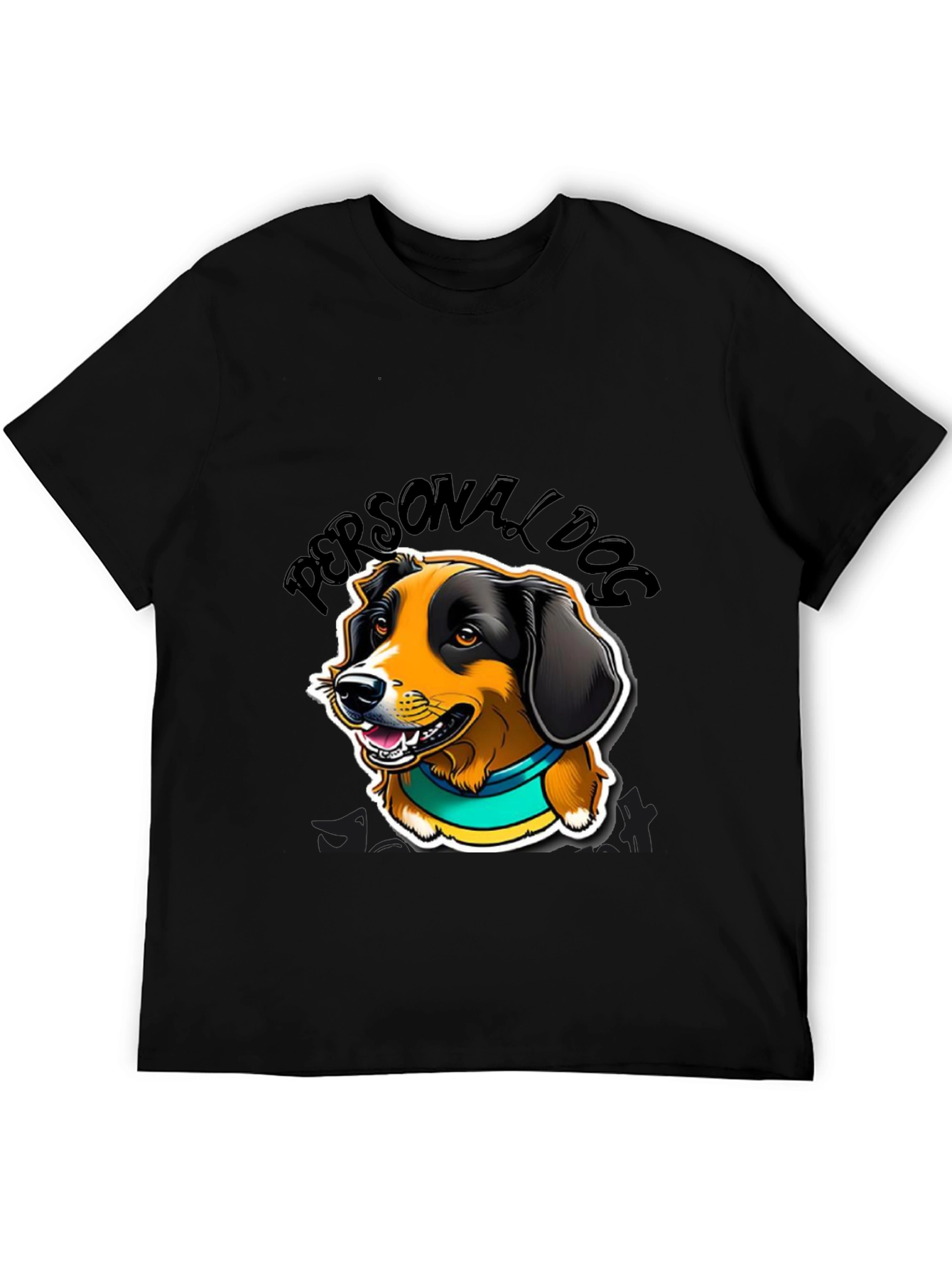 Personal Dog Graphic Tee - Black Cotton Blend