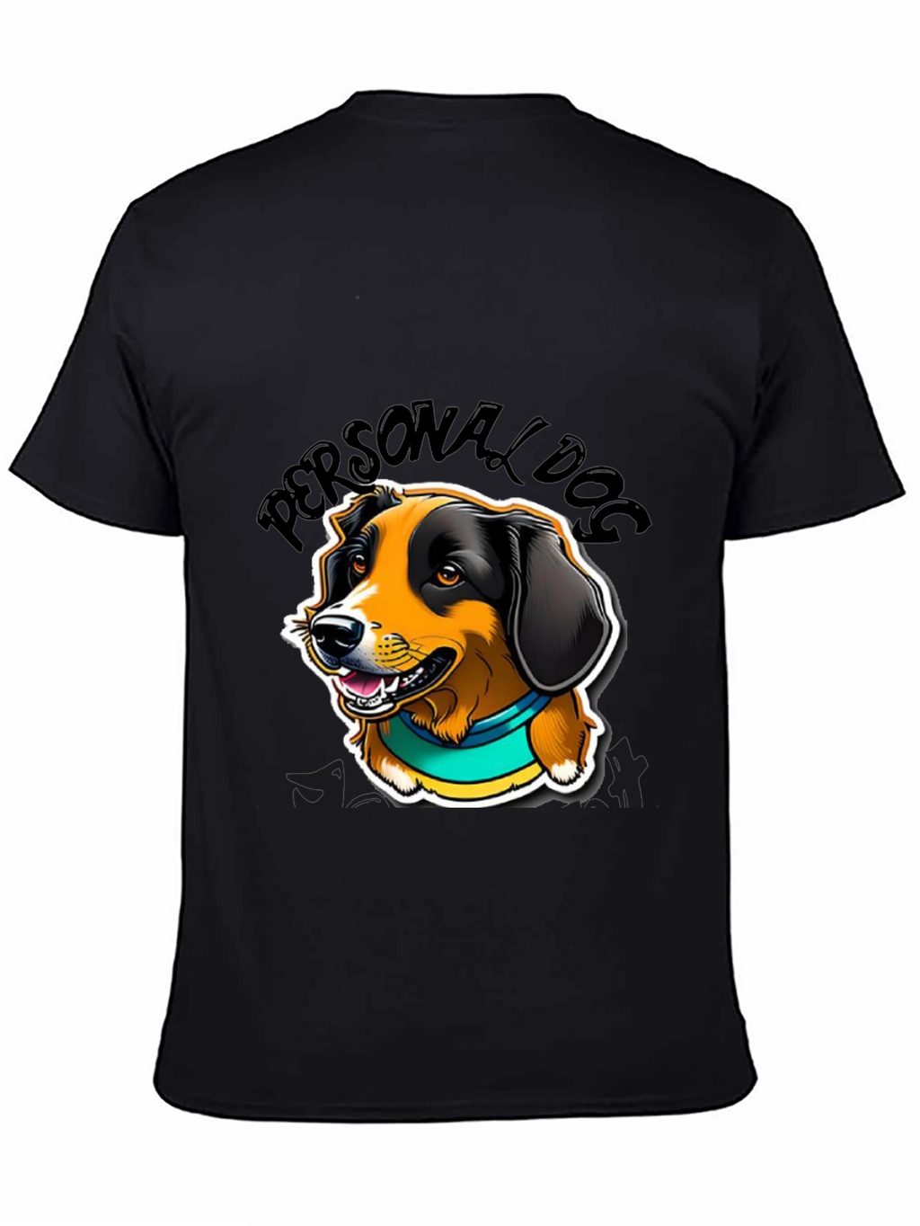 Personal Dog Graphic Tee - Black Cotton Blend