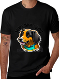 Personal Dog Graphic Tee - Black Cotton Blend