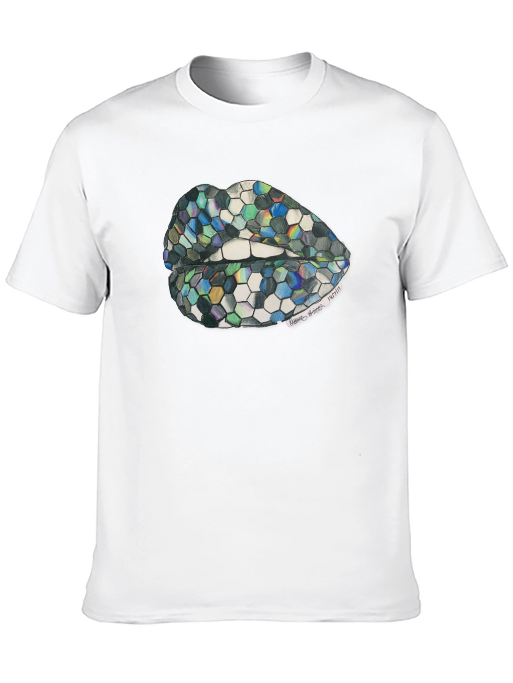 Geometric Lips Graphic T-Shirt - Unisex