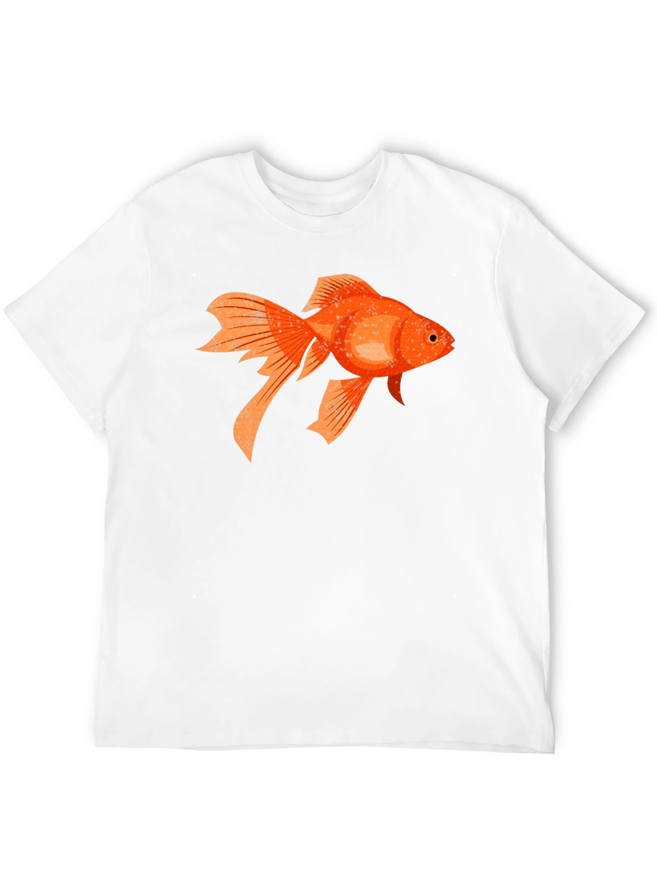 Goldfish Graphic Print Black Cotton T-Shirt