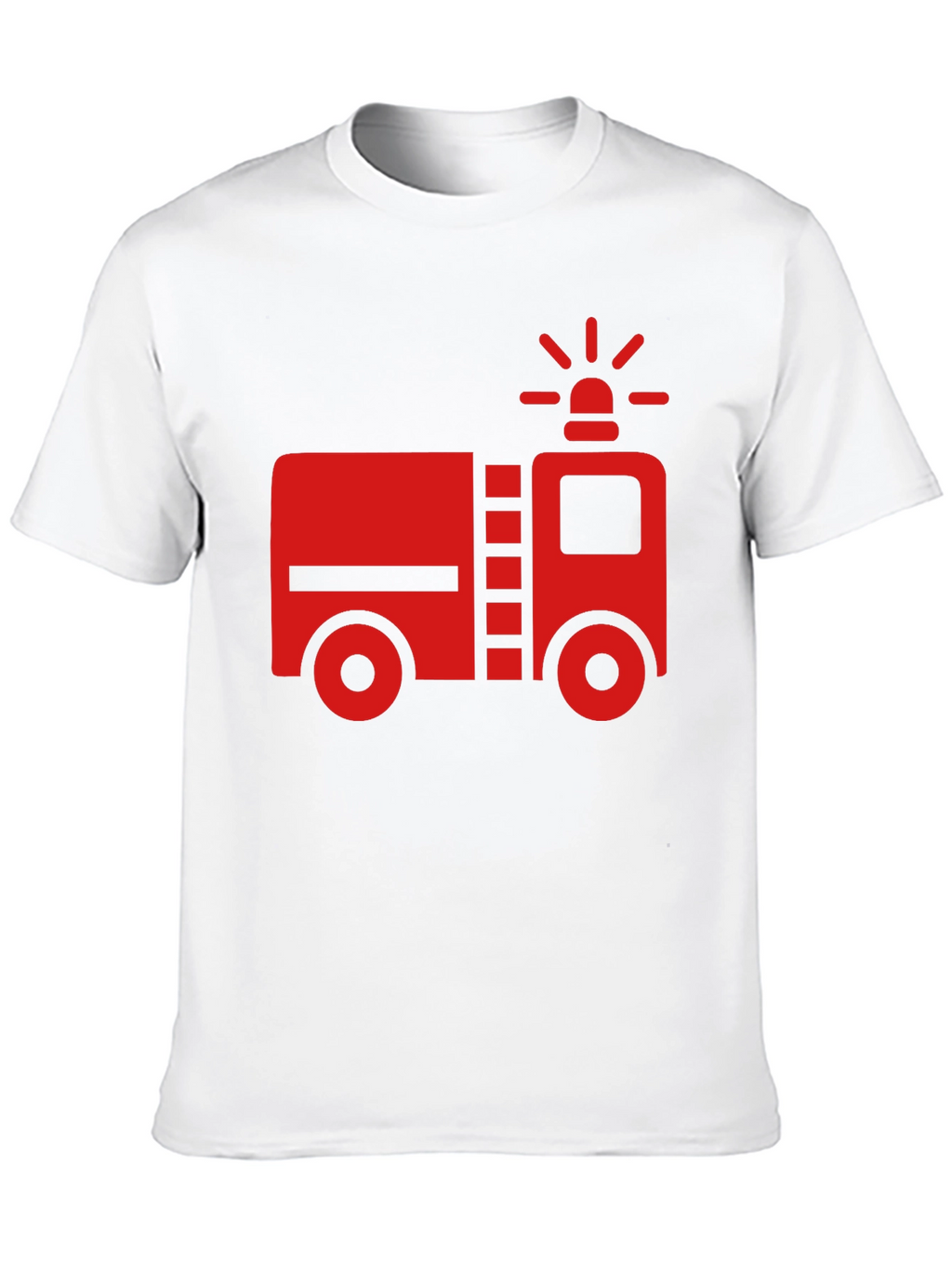 Fire Truck Graphic T-Shirt - Black Cotton Tee