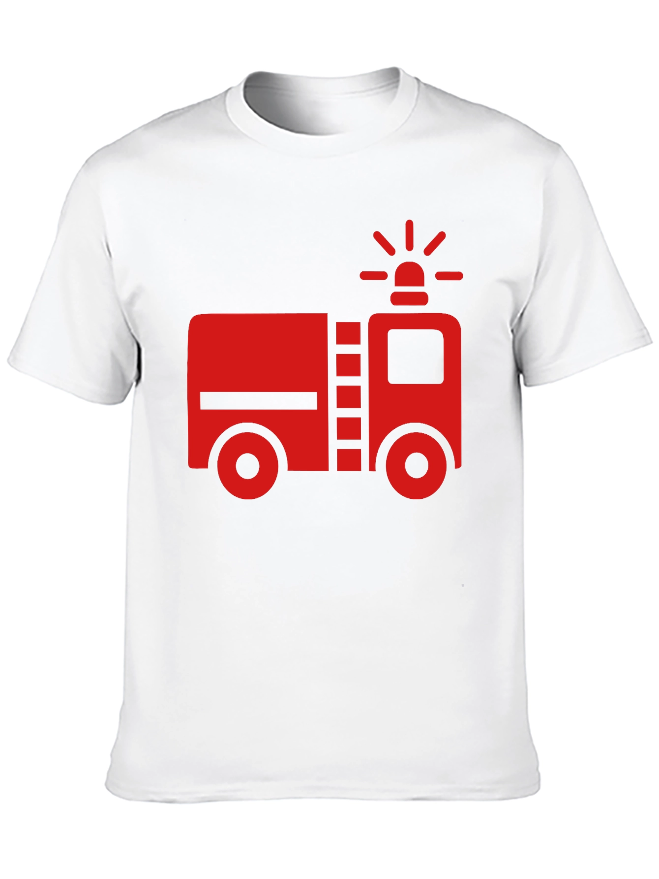 Fire Truck Graphic T-Shirt - Black Cotton Tee