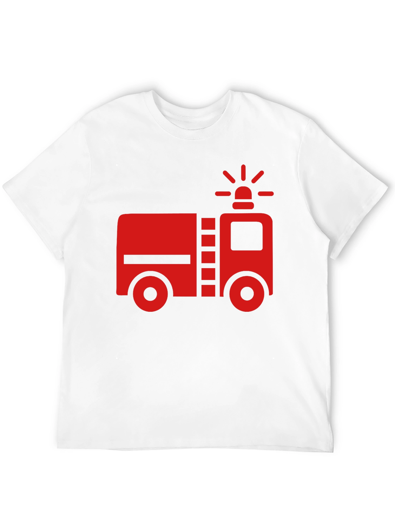 Fire Truck Graphic T-Shirt - Black Cotton Tee