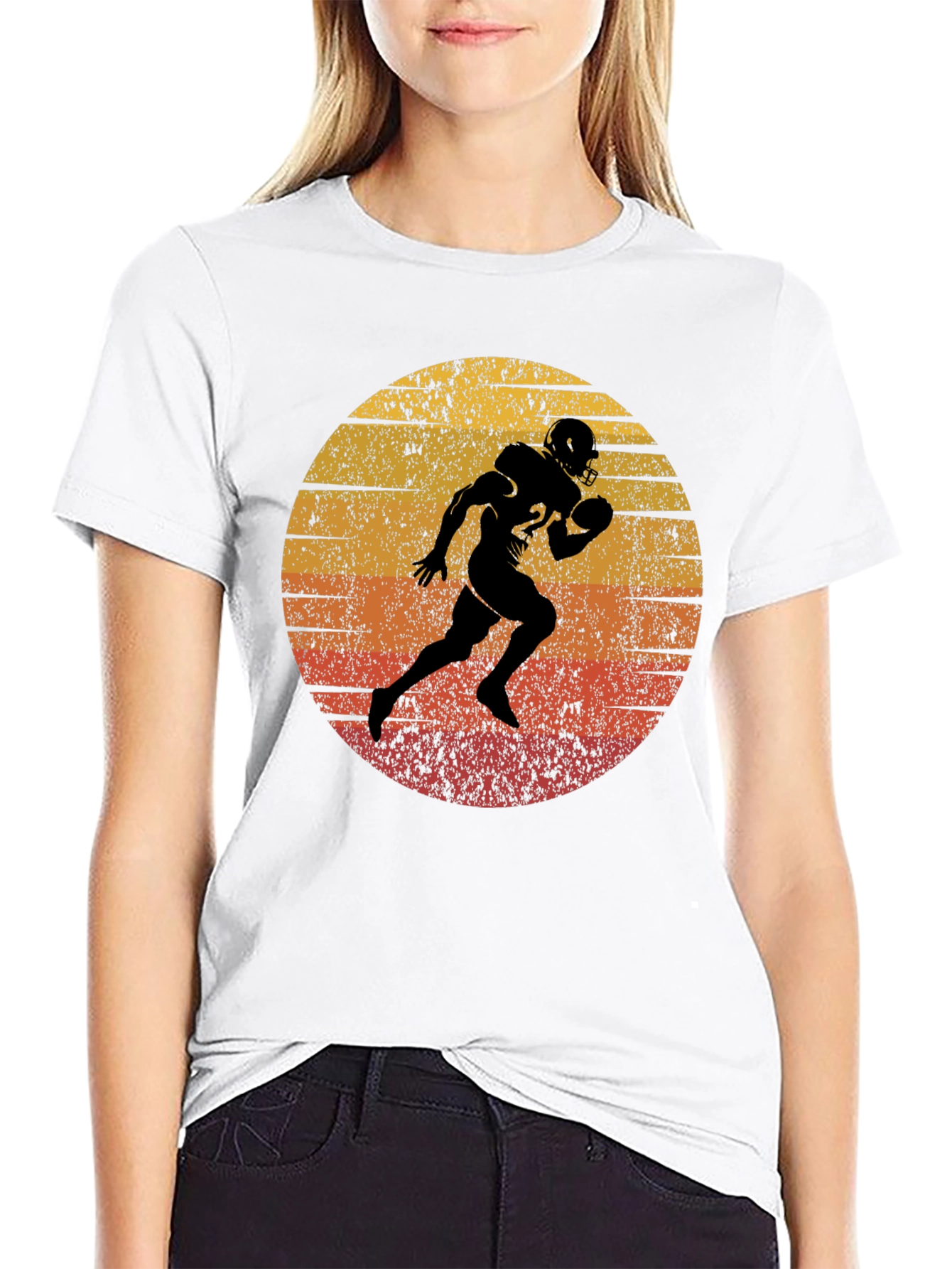Retro Football Player Graphic Tee