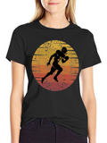 Retro Football Player Graphic Tee