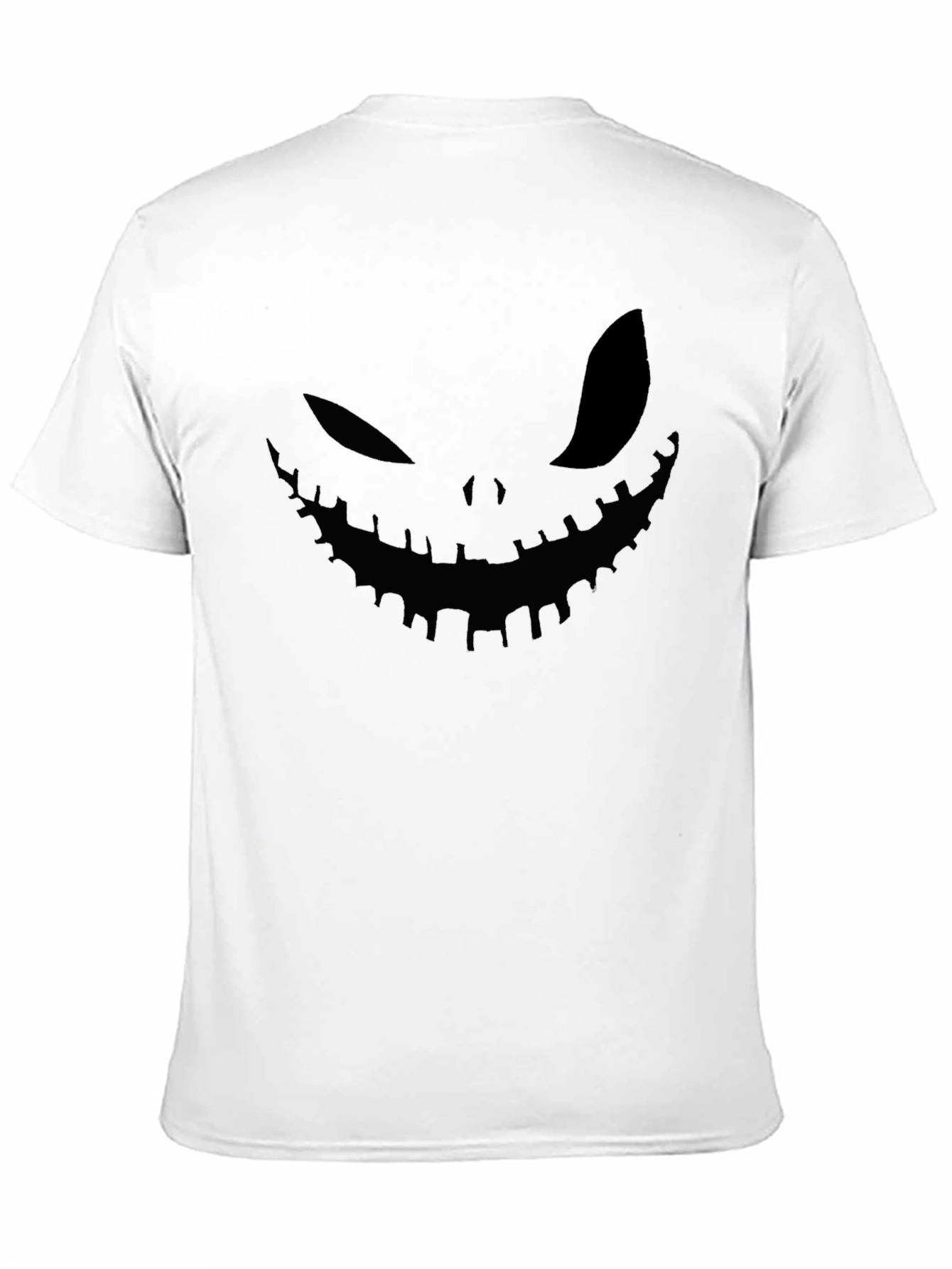 Mens Black Graphic Tee - Spooky Face Design