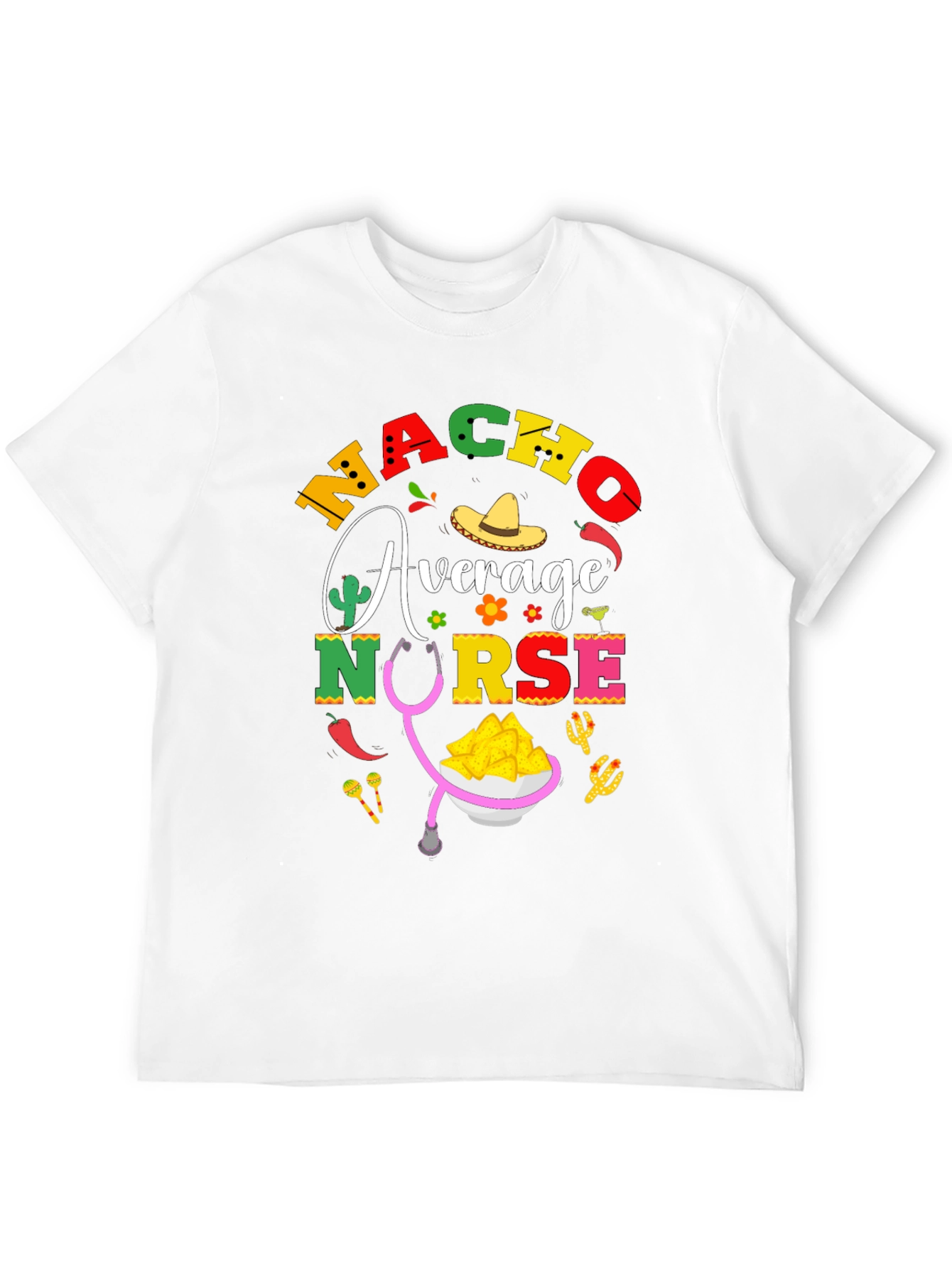 Nacho Average Nurse T-Shirt - Black Cotton Tee