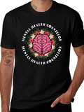 Mental Health Counselor Brain Floral T-Shirt
