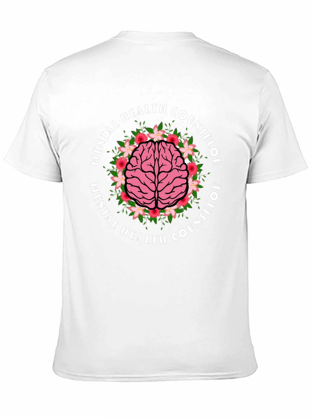 Mental Health Counselor Brain Floral T-Shirt