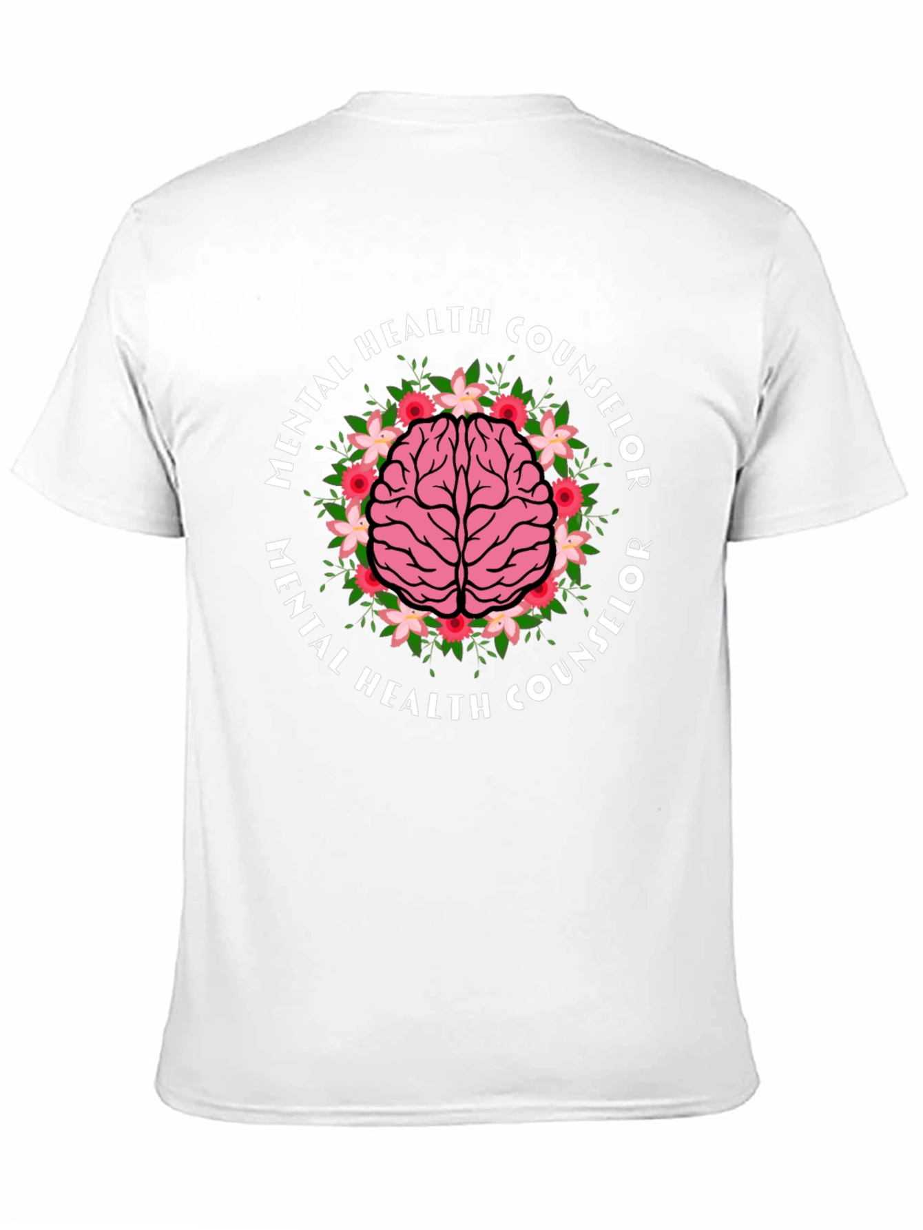 Mental Health Counselor Brain Floral T-Shirt