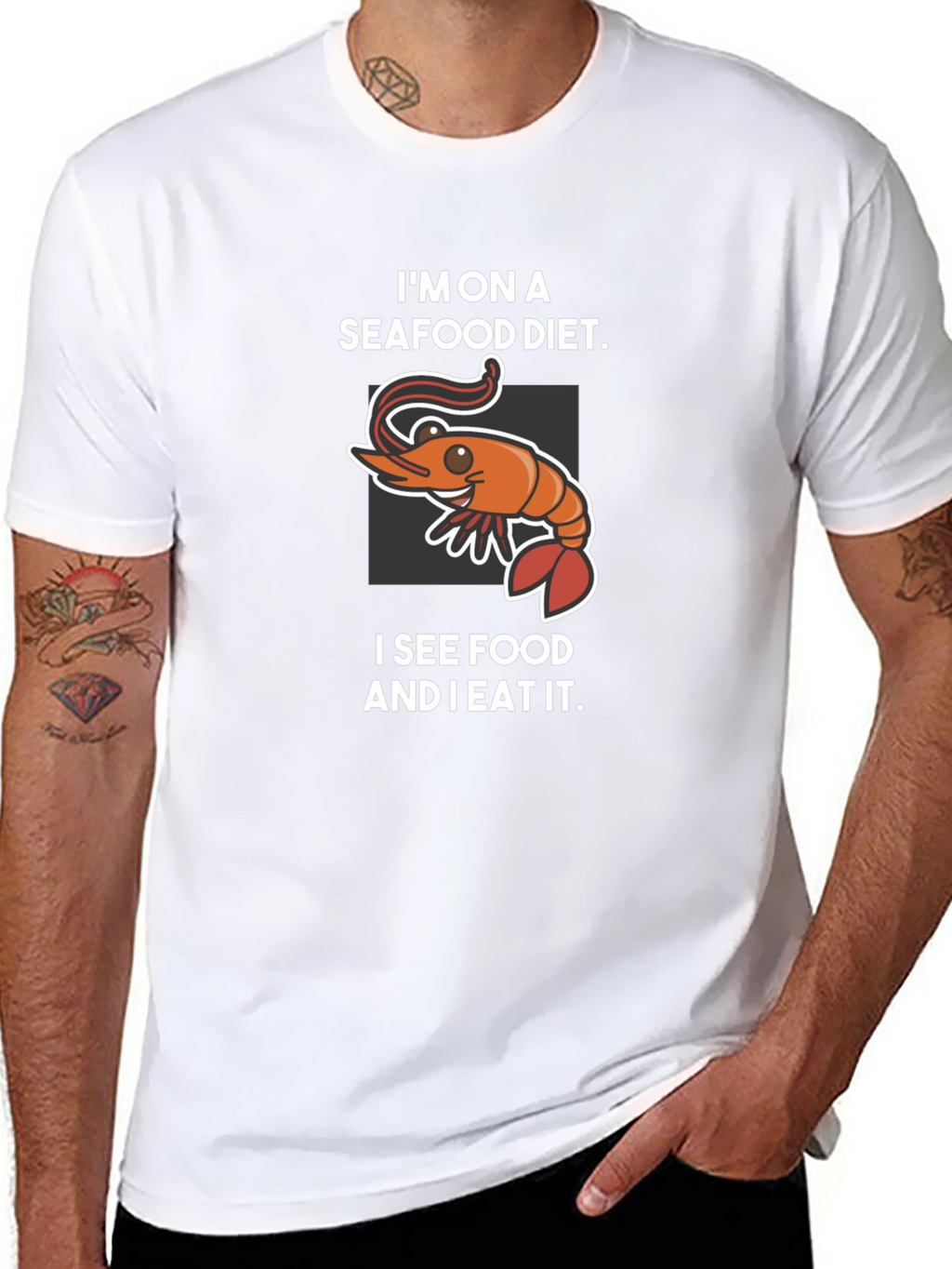 Seafood Diet Graphic T-Shirt - Funny Foodie Tee