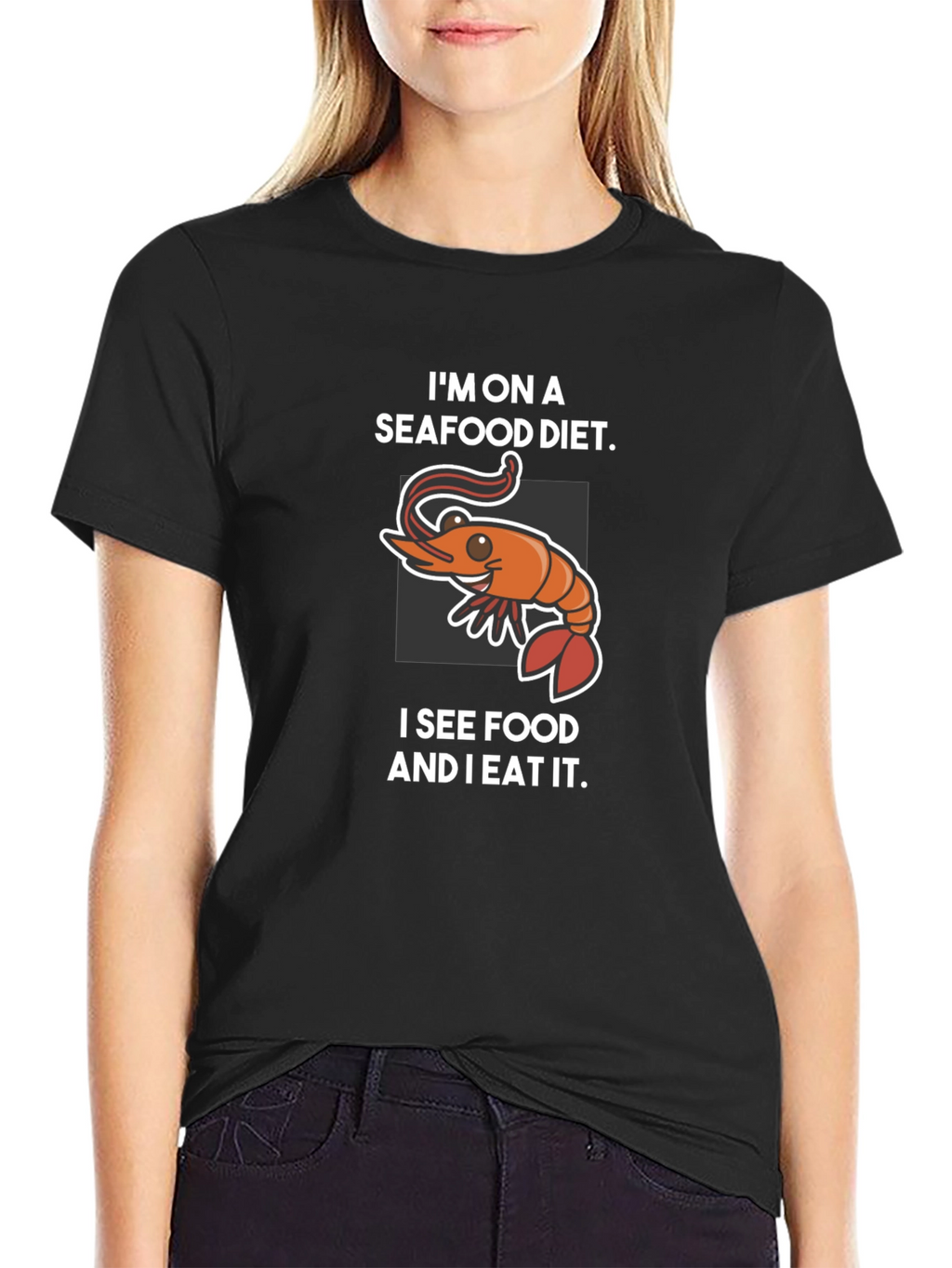 Seafood Diet Graphic T-Shirt - Funny Foodie Tee
