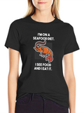 Seafood Diet Graphic T-Shirt - Funny Foodie Tee