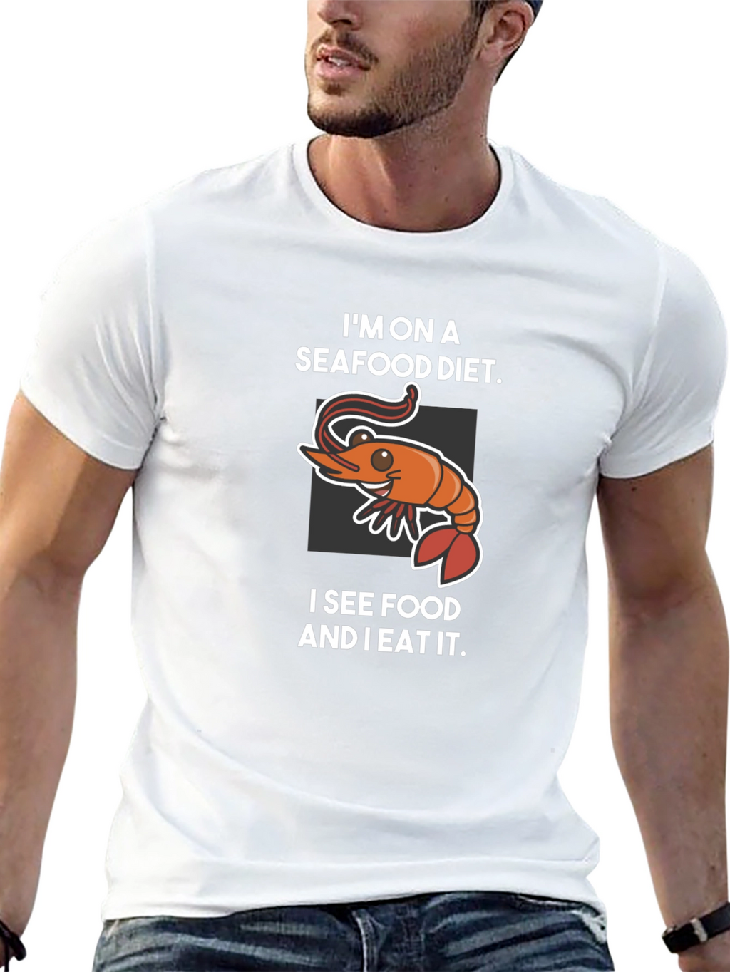 Seafood Diet Graphic T-Shirt - Funny Foodie Tee