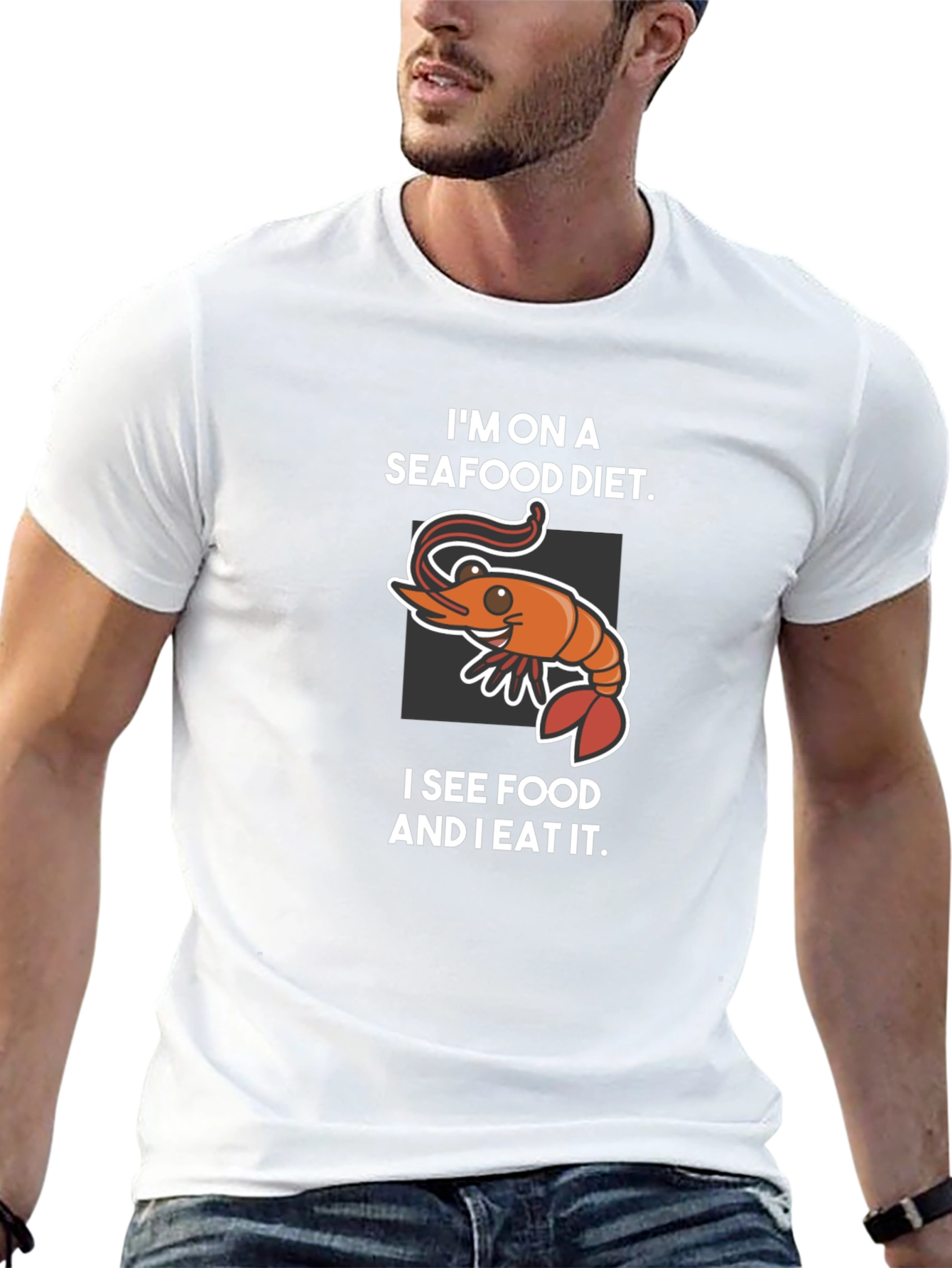 Seafood Diet Graphic T-Shirt - Funny Foodie Tee
