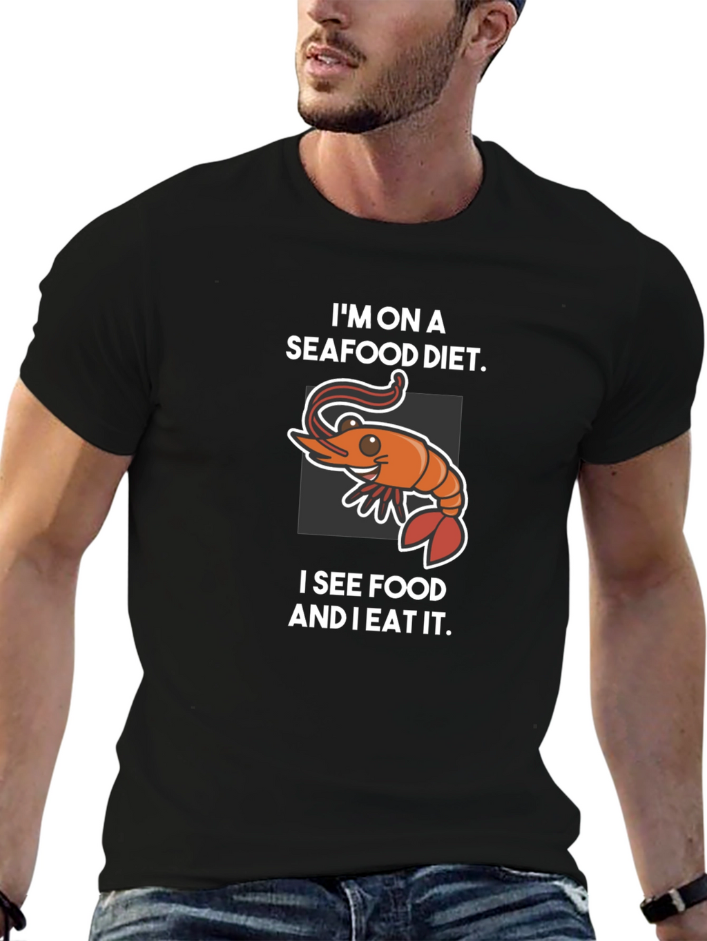 Seafood Diet Graphic T-Shirt - Funny Foodie Tee