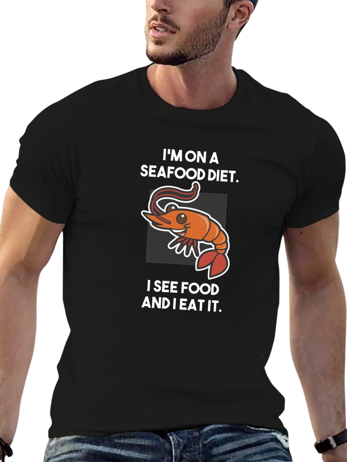 Seafood Diet Graphic T-Shirt - Funny Foodie Tee