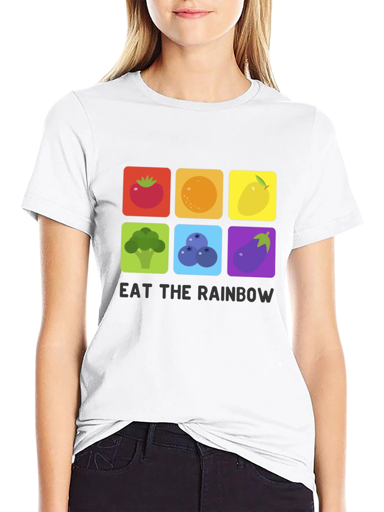 Eat The Rainbow T-Shirt Graphic Vegan Tee