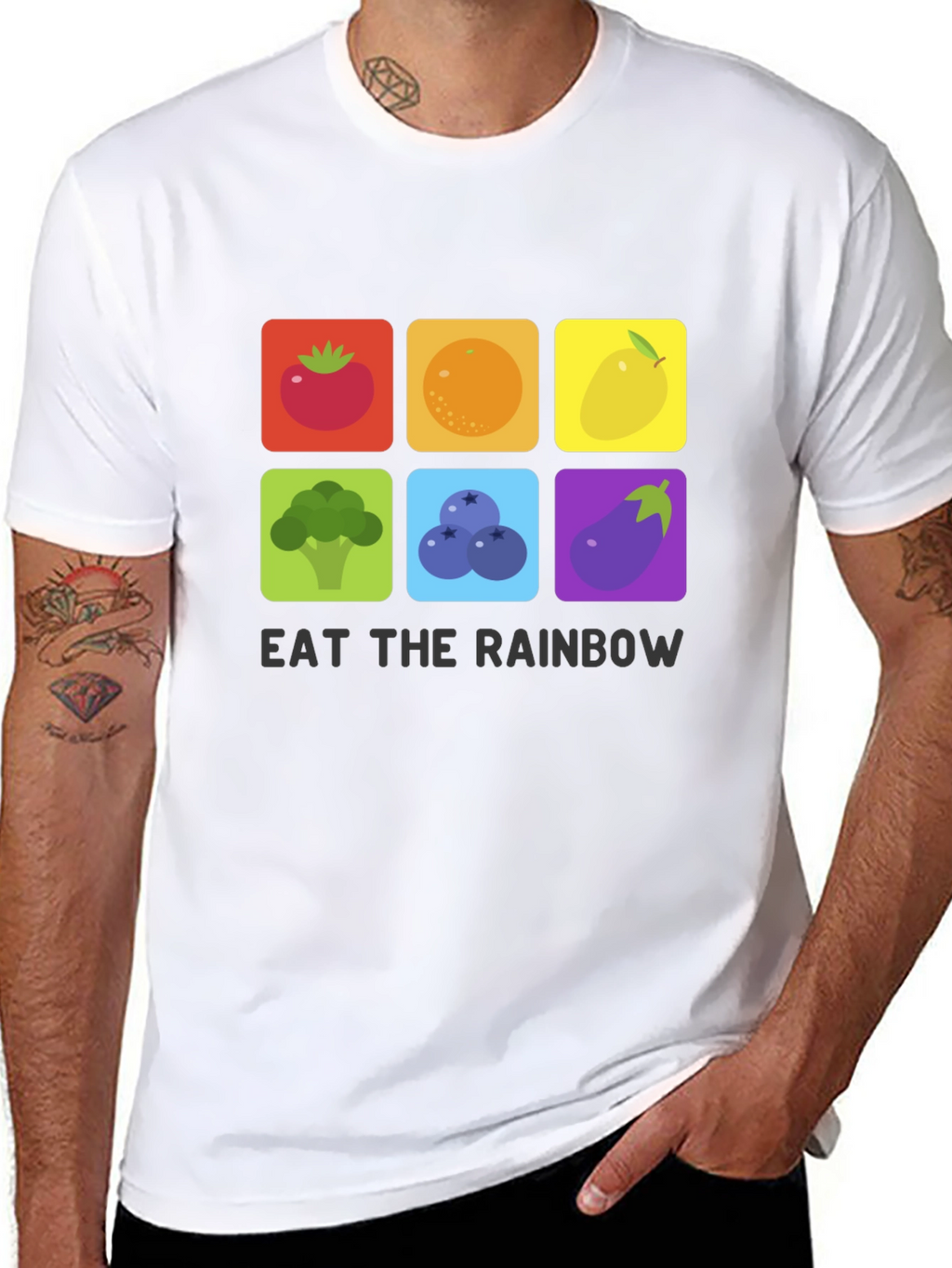 Eat The Rainbow T-Shirt Graphic Vegan Tee