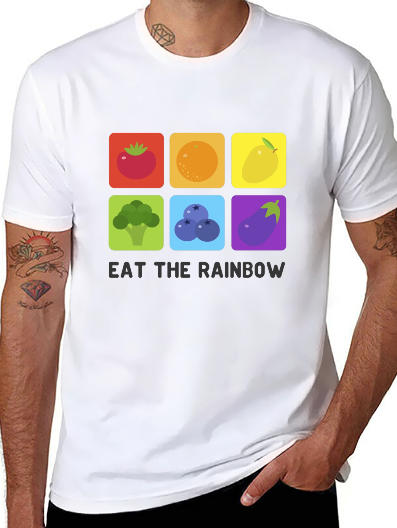 Eat The Rainbow T-Shirt Graphic Vegan Tee