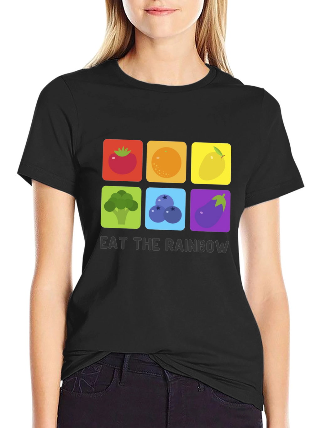 Eat The Rainbow T-Shirt Graphic Vegan Tee