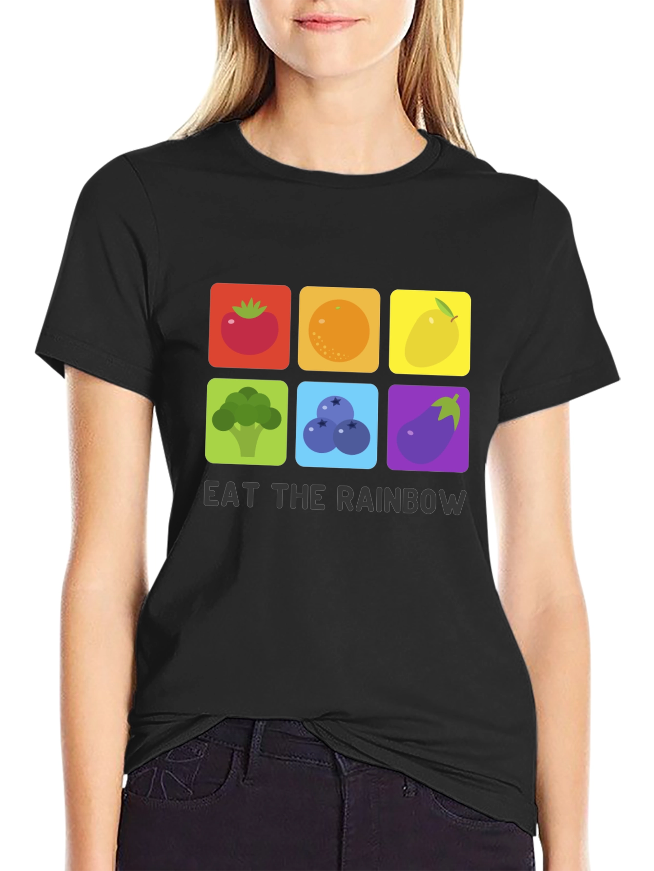 Eat The Rainbow T-Shirt Graphic Vegan Tee