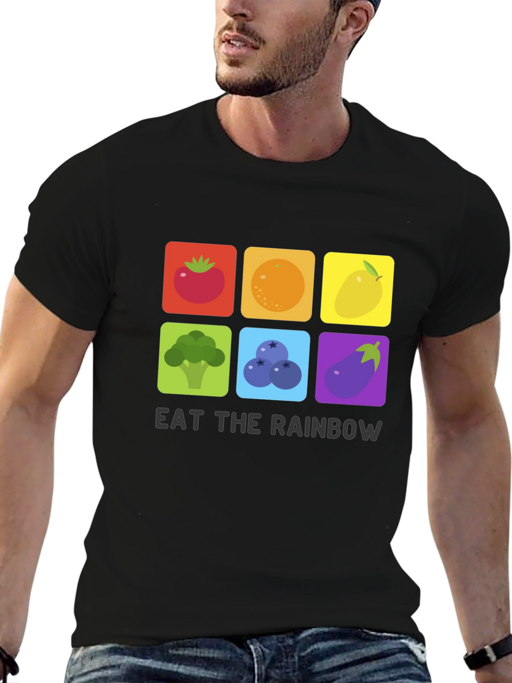 Eat The Rainbow T-Shirt Graphic Vegan Tee