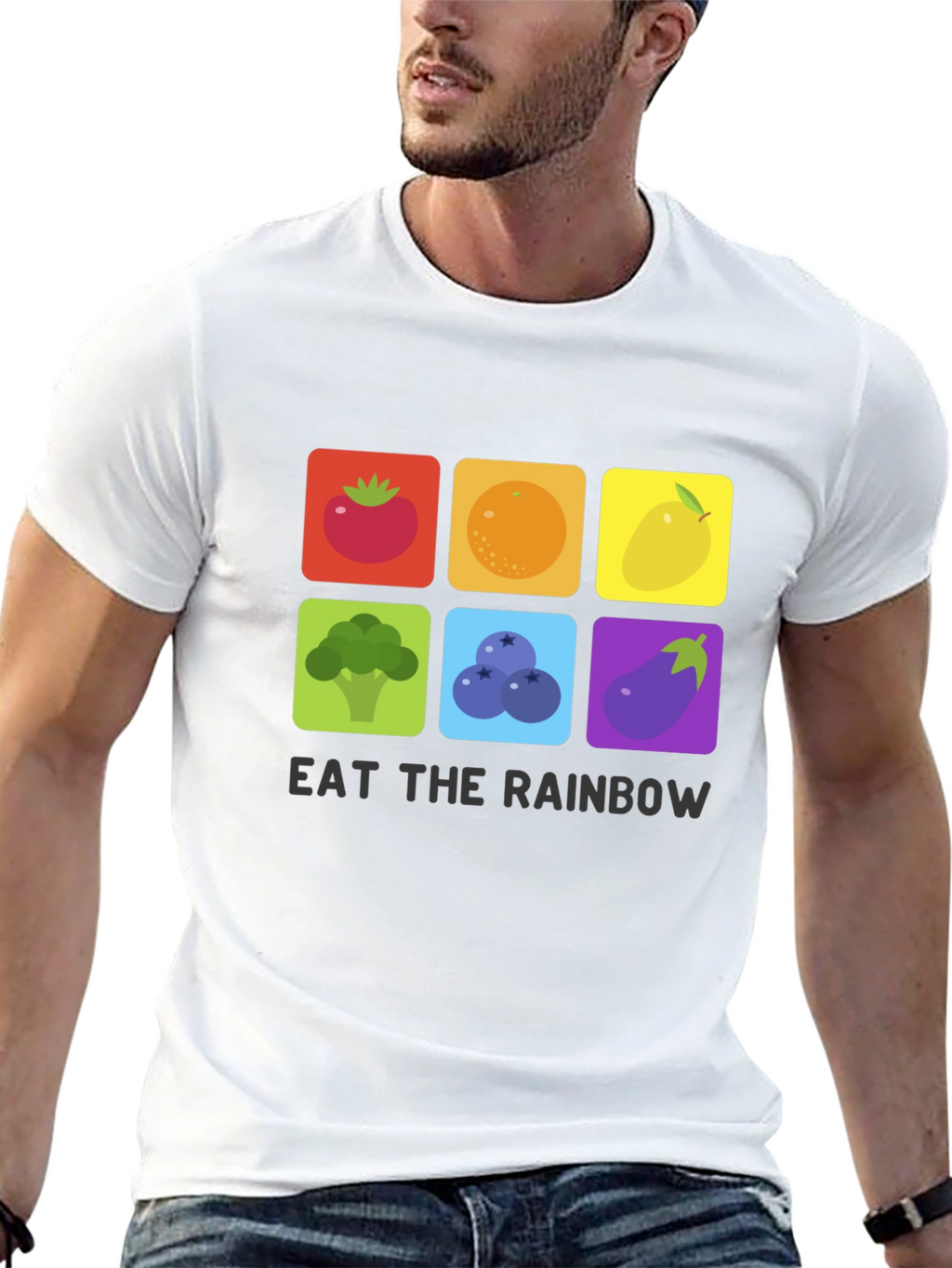 Eat The Rainbow T-Shirt Graphic Vegan Tee