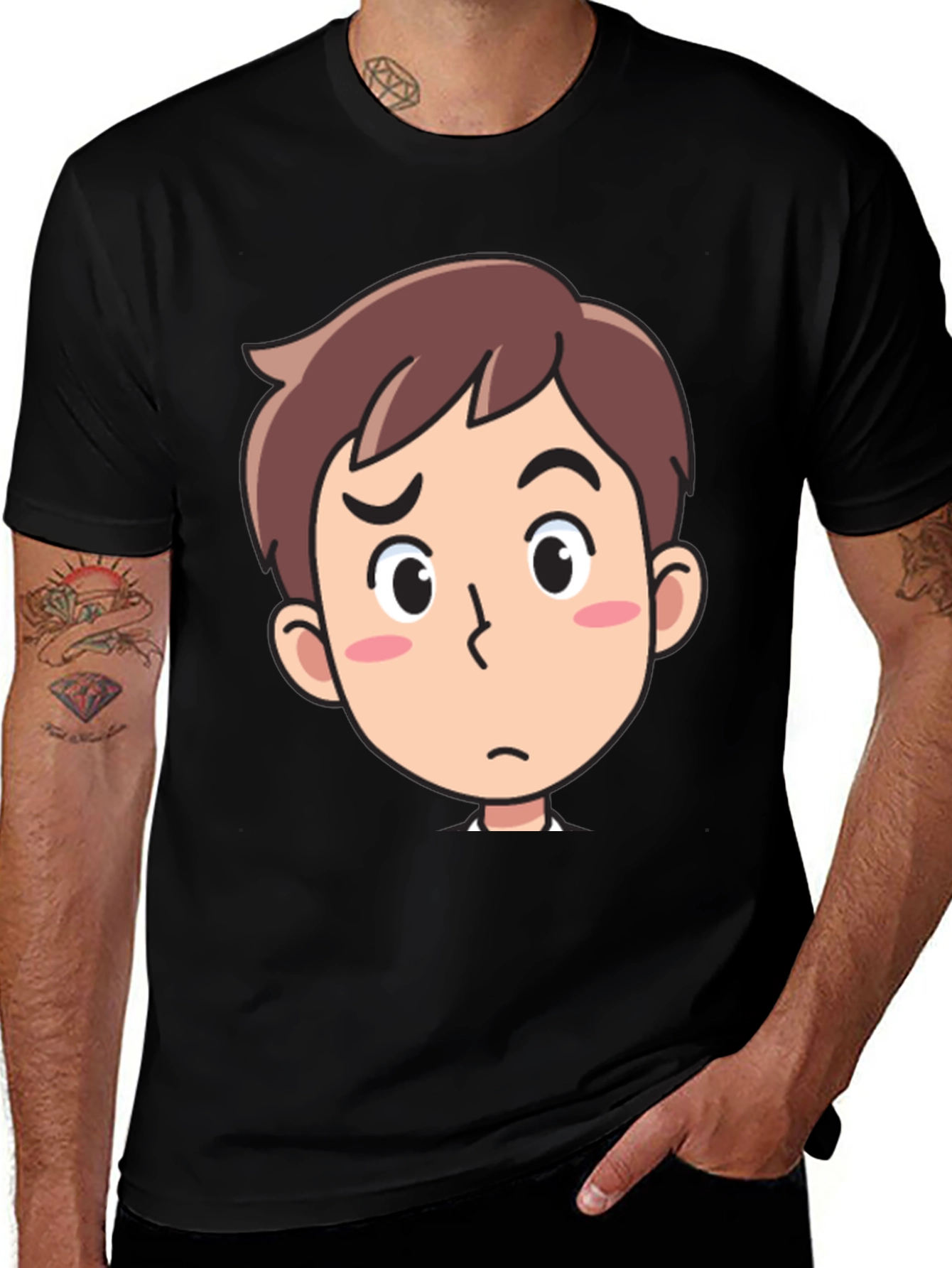 Cartoon Character Graphic Black T-Shirt